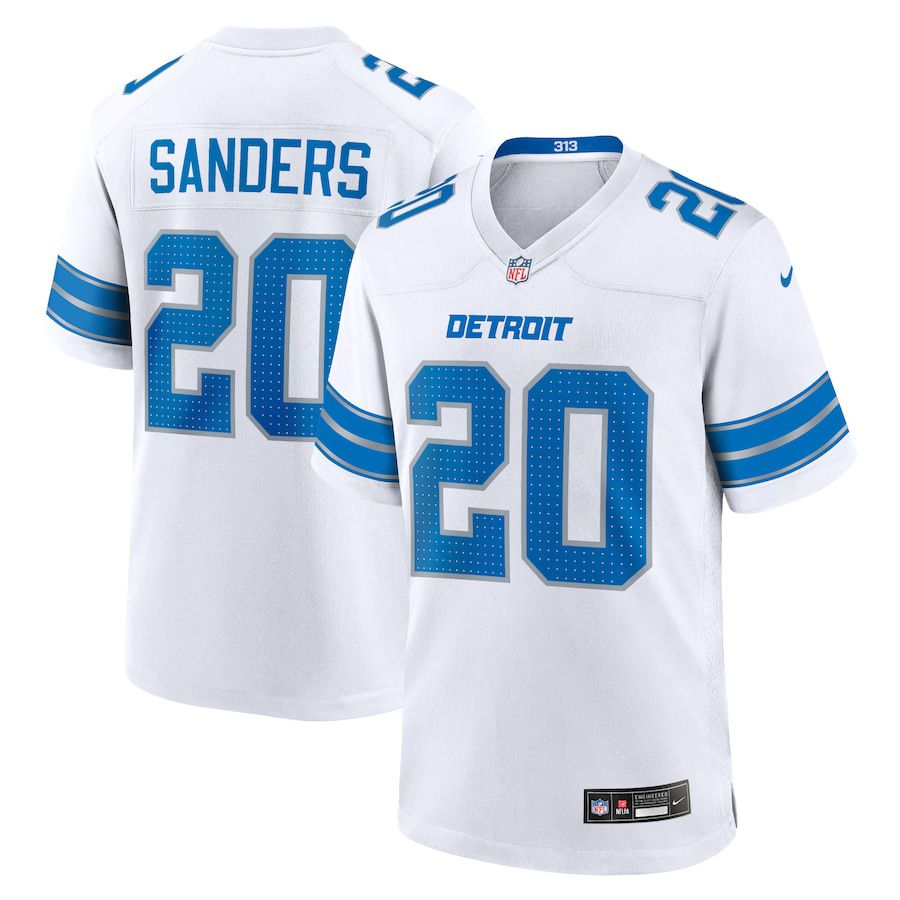 Men Detroit Lions #20 Barry Sanders Nike White Retired Player Game NFL Jersey->->NFL Jersey